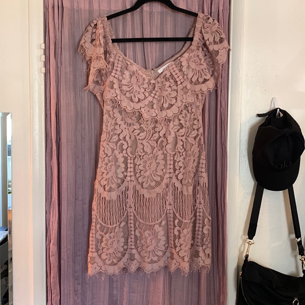 Nordstrom lace dress. Mauve.